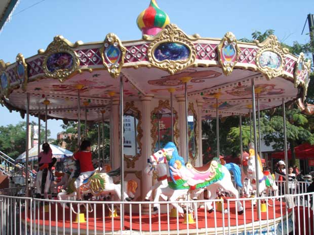 Grand fiberglass fairground carousel for sale from Beston