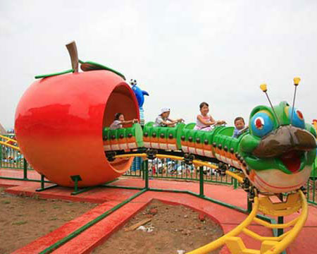 Beautiful Apple Slide Worm Ride Roller Coaster For Kids