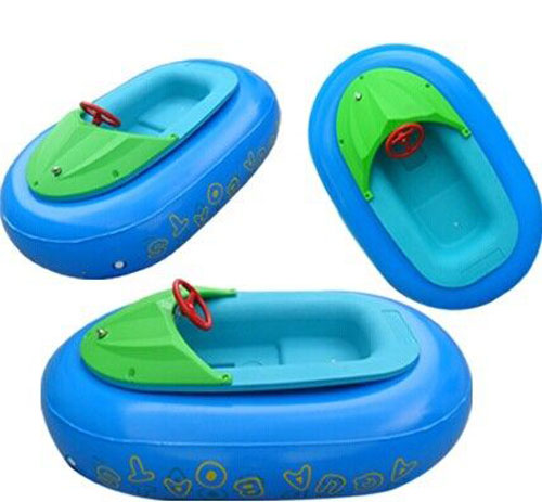 Blue inflatable bumper boats