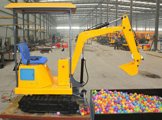 Kids excavator operated by coin